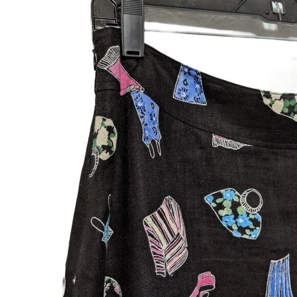 LIZ CLAIBORNE 100% Linen Fashionista Midi Skirt 10 - Picture 6 of 7